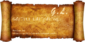 Göltl Lóránt névjegykártya